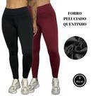 Kit2 Calça Legging Térmica Peluciada Inverno Felpuda Flanelada Soraia -C11 KIT2 SORAIA PRETO E VINHO