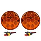 KIT2 Lanterna Traseira Ônibus Caminhão 96mm 10 Led +Conector