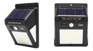 Kit2 Luminária Led Solar Parede Refletore Sensor Presenç 50w
