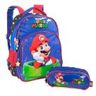 Kit2 Mochila e Estojo do Super Mario e Luigi