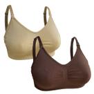 Kit2 Sutia Amamentação Reforçado Lingerie Roupa Maternidade COR:PRETO-ROSETAMANHO:GG