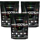 Kit3 100% Whey Protein Morango