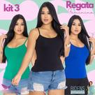 Kit3 Camiseta Regata Feminina Alta Qualidade Primavera Verão