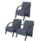 Kit3 Poltronas Decorativas Vênus 1 Lugar Braço Pé Madeira D Salla Suede Kit3 Poltronas Decorativas Vênus 1 Lugar Braço Pé Madeira D Salla Suede