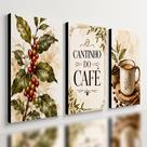 Kit3 Quadro Decorativo Cantinho do Café Cozinha Copa Gourmet Cafeteria e3 28x20cm