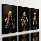 Kit3 Quadro Decorativo Caveira Esqueleto Dark Moderno Gótico