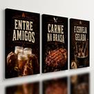 Kit3 Quadro Decorativo Churrasco Carne Cerveja Área Gourmet 28x20cm Kit3 Quadro Decorativo Churrasco Carne Cerveja Área Gourmet 28x20cm