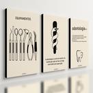 Kit3 Quadro Decorativo Odontologia Consultório Moderno Dente 40x28cm