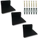 Kit3 Suportes Aço Reforçado Fixo De Parede Prateleira Flutuante Para Livros Estilo Moderno