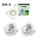Kit3x Spot Led Embutir Direcionável Red 6,5W Quente Alumbra