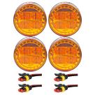 KIT4 Lanterna Traseira Ônibus Caminhão 70mm 4 Led +Conector