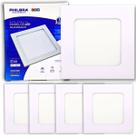 KIT4 Painel Plafon Embutir Luminária LED 6W Quadrado Branco Frio 6500K