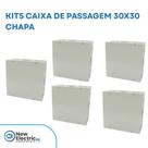 Kit5 caixa de passagem 30x30 chapa