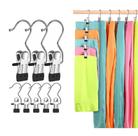 kit5 Grampos para cabides de calças inoxidáveis multifuncionais fáceis de usar e sem marcas