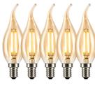Kit5 Lâmpada Chama Vela LED Iluminação Decorativa E14 Clássico Luz Aconchegante Sofisticado Elegante