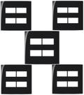 Kit5 placa 4x4 4 postos separ c/ supor ebony clean margirius