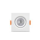 Kit5 spot led elgin luminária mr11 3w 6500k direcionável quadrado branco frio