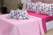 Kit6PçsCobreLeitoColchaeLençolCasalPadrãoProvence BorboletasPink Kit6PçsCobreLeitoColchaeLençolCasalPadrãoProvence BorboletasPink