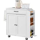 Kitchen Island Cart VEVOR 32 Mobile com armário de armazenamento branco