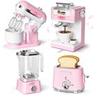 Kitchen Playset B Bascolor Play Kitchen com cafeteira, torradeira, batedeira e liquidificador