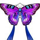 Kite Doinfly Butterfly 140x69 cm roxa com linha de 100 m