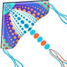 Kite Honbo Large Delta para crianças de 4 a 8 anos com corda de 60 m