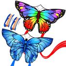 Kite Kaiciuss Butterfly 55x28cm para crianças e adultos, pacote com 2