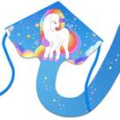 Kite Xida Unicorn para crianças de 4 a 8 anos com alça e corda
