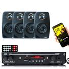 Kitreceiver Slim 1002bt Leson+4 Caixa Som Parede Preta Leson Kitreceiver Slim 1002bt Leson+4 Caixa Som Parede Preta Leson