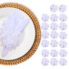 Kits 10, 20, 40 Porta Guardanapos Flor Crisântemo Branco Neve Casamento