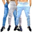 kits 3 calça Jogger Masculino slim com lycra punho ajustavel elastico na cisturas
