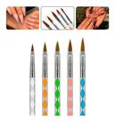 Kits C/ 5 Pincel Cinza Unha Profissional Porcelana