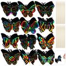 Kits de arte artesanal Butterfly Scratch Cards Deekin 72 unidades com caneta