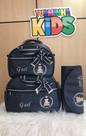 Kits De Bolsa Personalizado Com Trocador Cor Azul Marinho Fita Azul Marinho Com Cinza