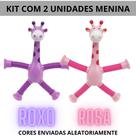 Kits de Brinquedo Infantil Girafa Pop Tubo Led Com Ventosa
