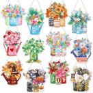 Kits de grinaldas de arte com diamantes GlikCeil, flores sazonais x12