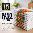 Kits Pano De Prato Atacado Premium Estampado Com Bainha 100% Algodão
