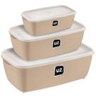 Kits Potes Multiuso Premium Retangular 0,5L, 1,5L, 3L Praticos Plástico PP com Tampa Transparente Resistente e durável Micro-ondas