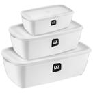 Kits Potes Multiuso Premium Retangular 0,5L, 1,5L, 3L Praticos Plástico PP com Tampa Transparente Resistente e durável Micro-ondas