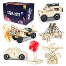 Kits STEM kortes 24 unidades de brinquedos científicos 3D de madeira