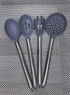 Kits Utensílios de Cozinha Silicone c/ Cabo de Inox Modelos Variados Talheres