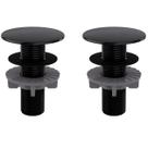 Kkit 2 Plug Tapa Furo Preto Acabamento Redondo Torneira Balcão Parede Bidê Blukit 50mm