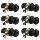 Knob Door Knob Probrico Round Privacy Keyless Black, pacote com 6