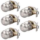 Knob Door KNOBWELL Passage Brushed Nickel, pacote com 5 Knob Door KNOBWELL Passage Brushed Nickel, pacote com 5