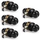 Knob Door KNOBWELL Privacy Matte Black, pacote com 5 quarto/banheiro