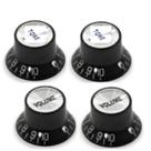 Knob Guitarra SG Preto Topo Cromo Kit com 4 Ronsani