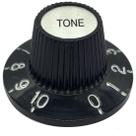 Knob Vintage Plástico Tone guitarra KDT preto e cromo