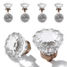 Knobs de gabinete CEYMIO, pacote com 8, cristal, 3,6 cm, bronze vintage
