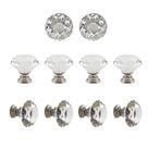 Knobs de gabinete YEMCHI, 30 mm, cristal transparente, níquel, pacote com 10