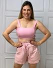 KO 3562 - TOP LINHO - Rosa - CROPPED Tamanho:M